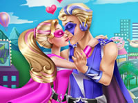 Jeu gratuit Super Barbie embrasse Ken