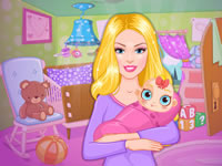 Jeu Barbie décore une chambre de bébé