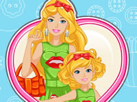 Jeu Barbie et sa fille en robes