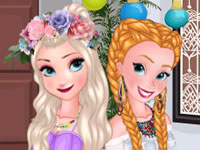 Jeu Elsa et Anna Pool Party