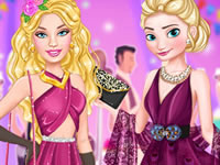 Jeu Barbie et Elsa à un mariage