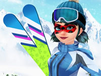 Jeu gratuit Ladybug fait du ski